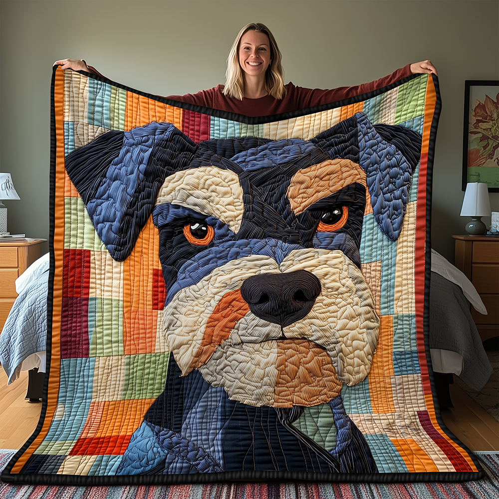 Dorky Schnauzer Quilted Blanket GFTONL2037