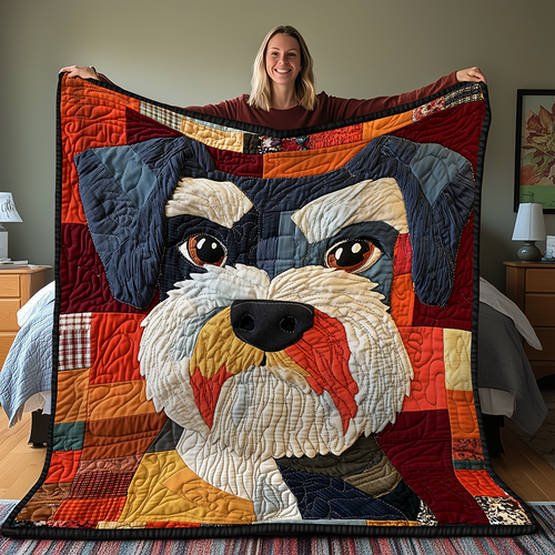 Dorky Schnauzer Quilted Blanket GFTONL2038