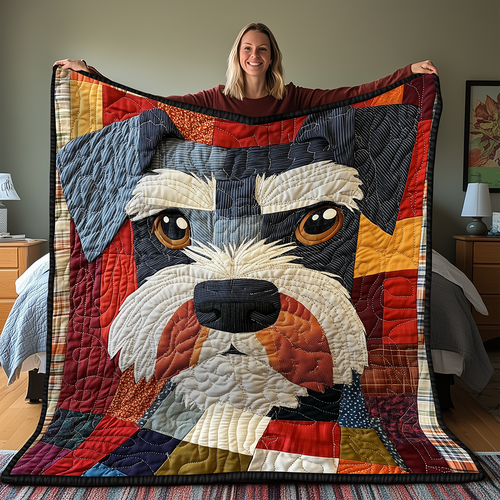 Dorky Schnauzer Quilted Blanket GFTONL2039