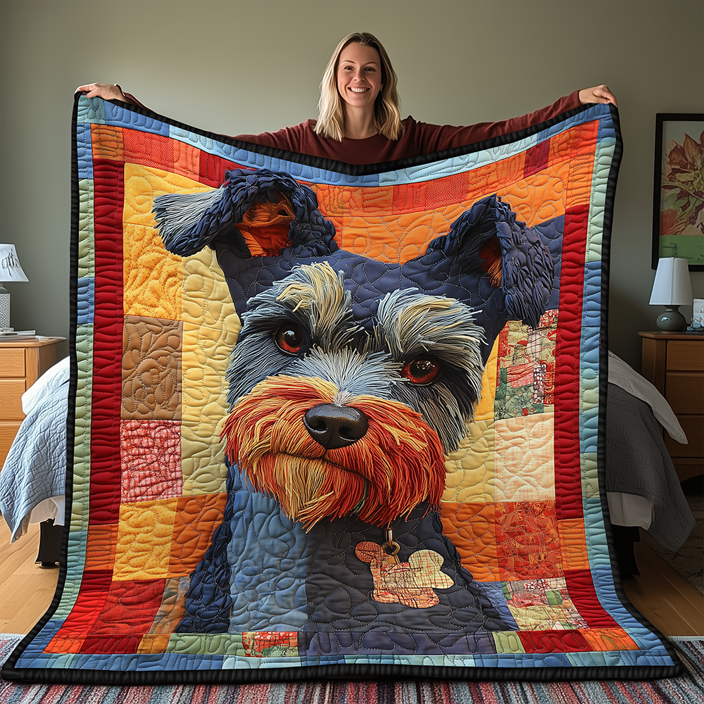 Dorky Schnauzer Quilted Blanket GFTONL2043