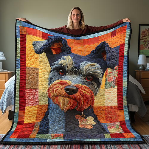 Dorky Schnauzer Quilted Blanket GFTONL2043