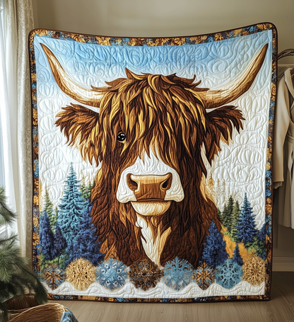 Funky Highland Cow Quilted Blanket GFTONL2087