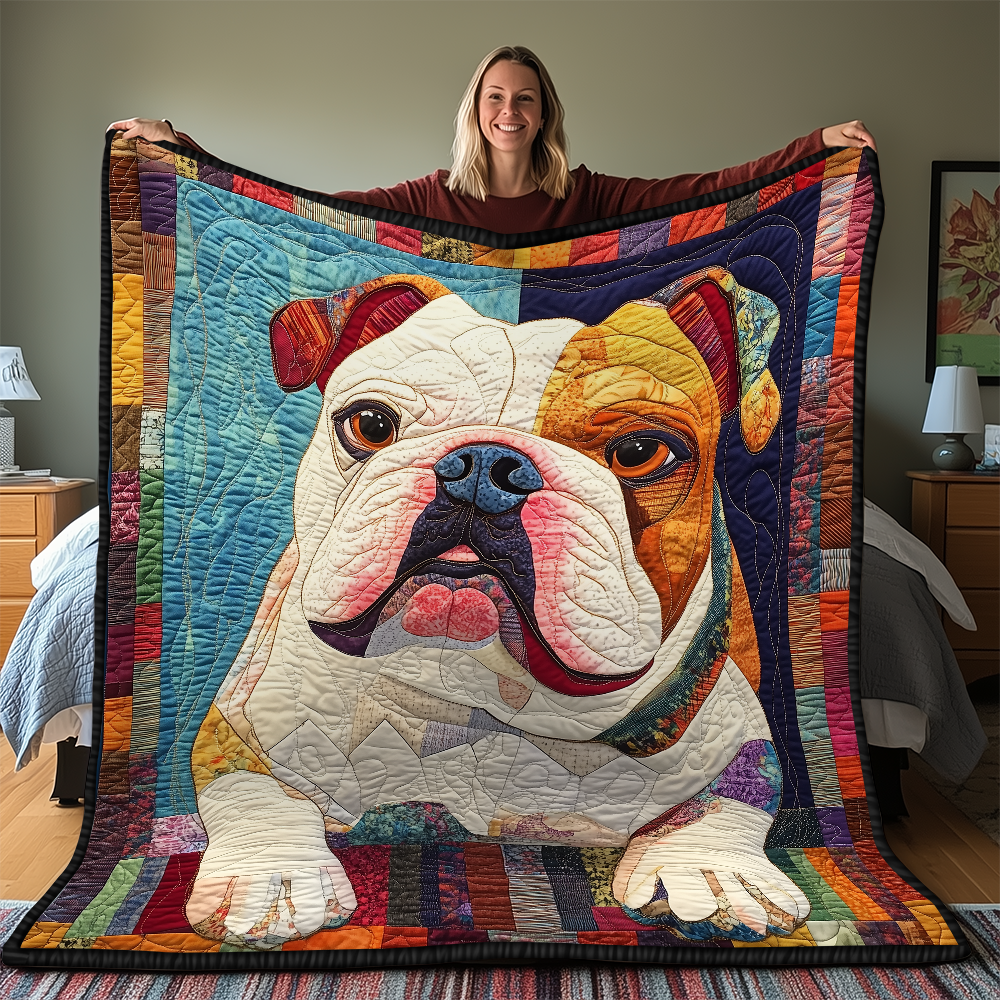Bulldog Quilted Blanket GFTONL2123
