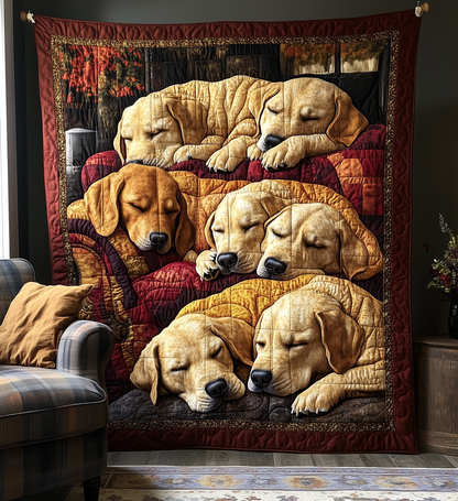 Sleeping Labrador Retriever Quilted Blanket GFTONL2153