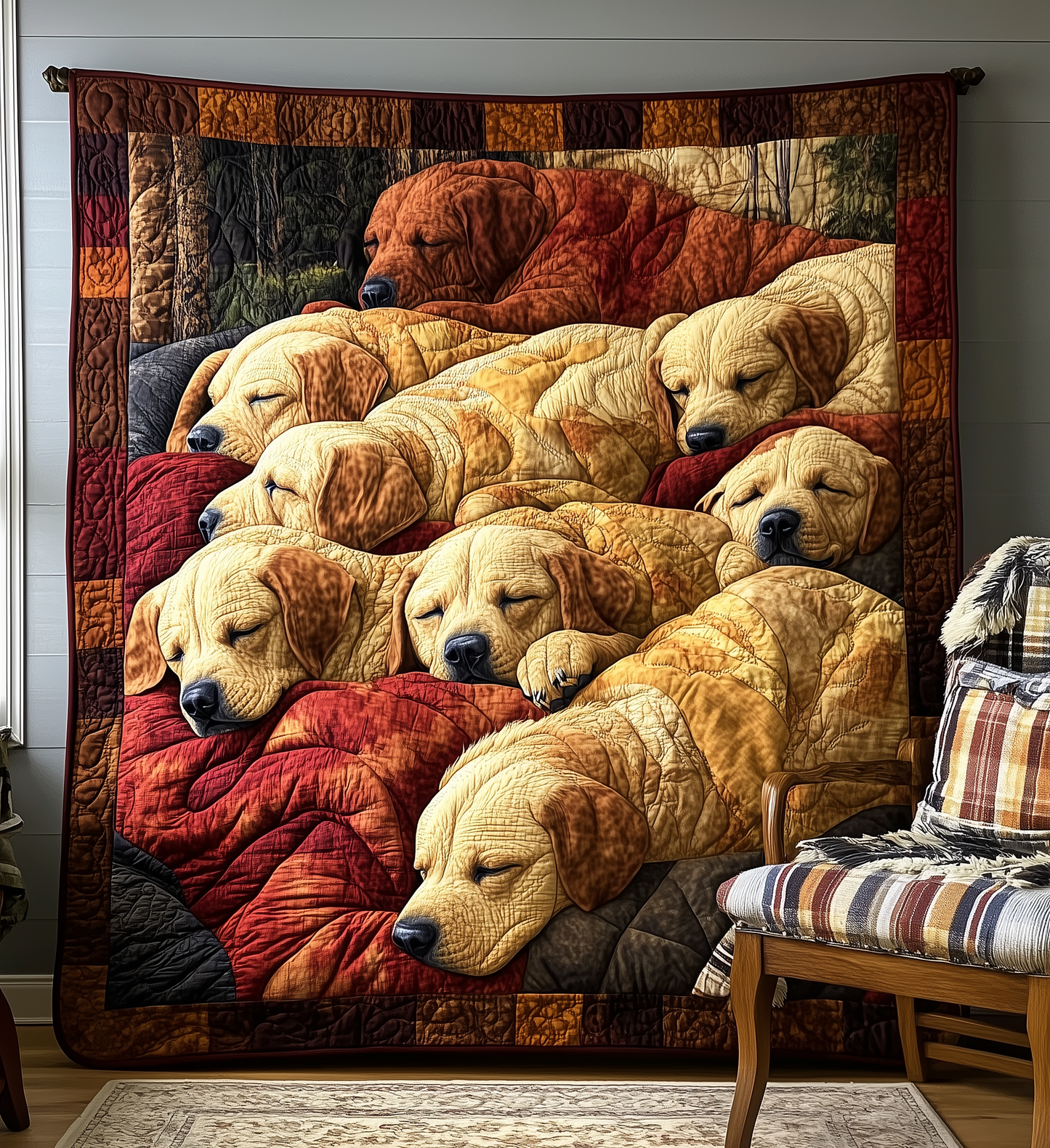 Sleeping Labrador Retriever Quilted Blanket GFTONL2155
