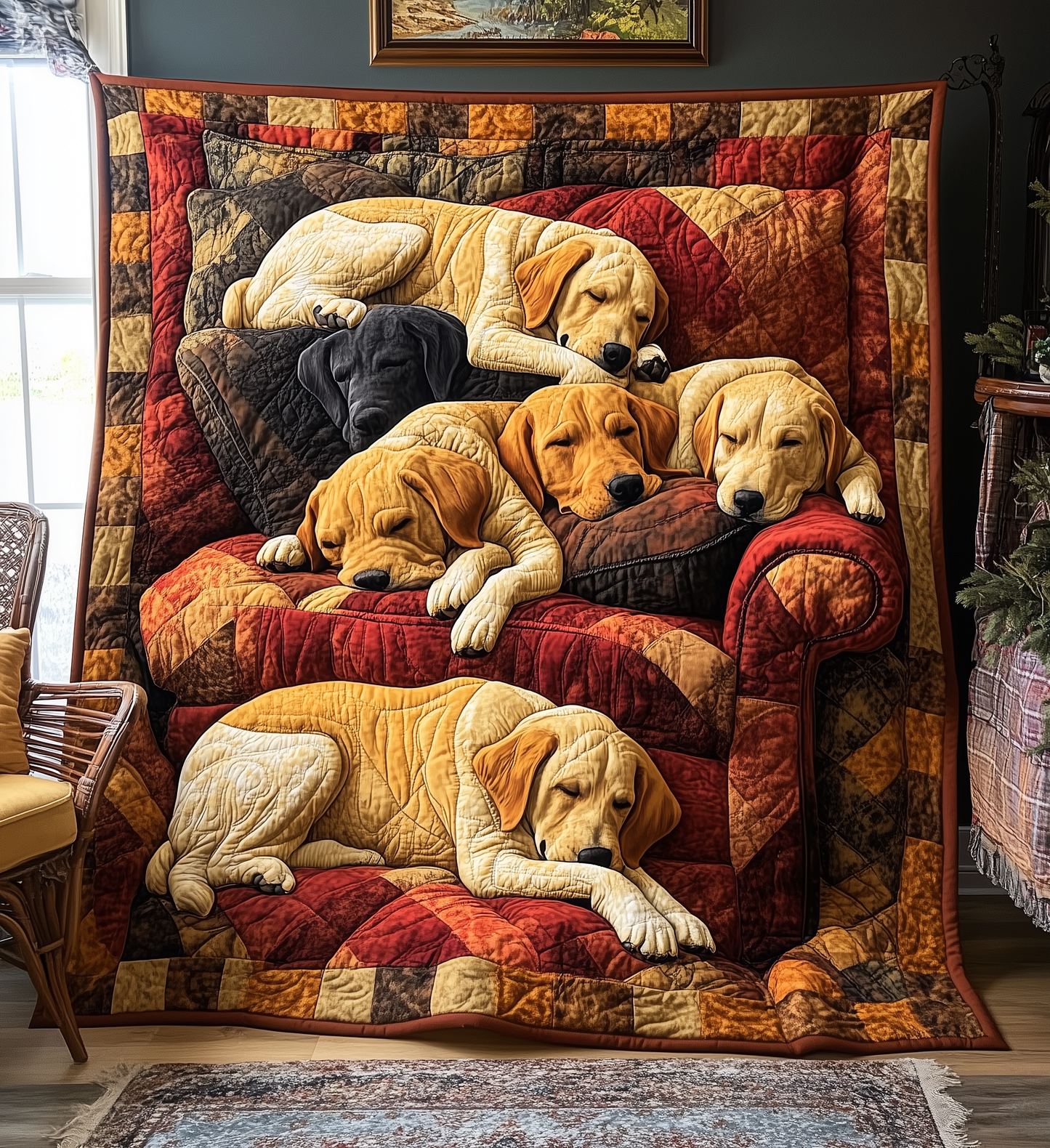 Sleeping Labrador Retriever Quilted Blanket GFTONL2157