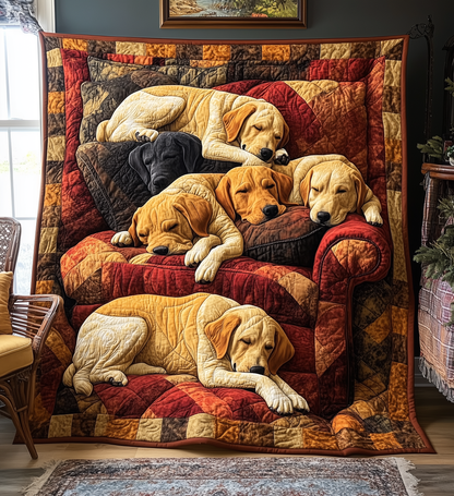 Sleeping Labrador Retriever Quilted Blanket GFTONL2157