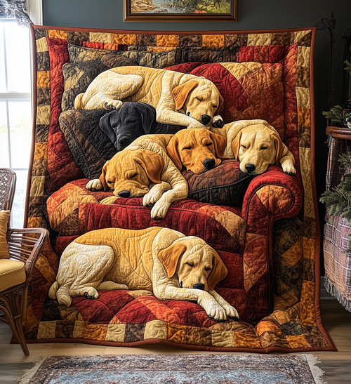Sleeping Labrador Retriever Quilted Blanket GFTONL2157