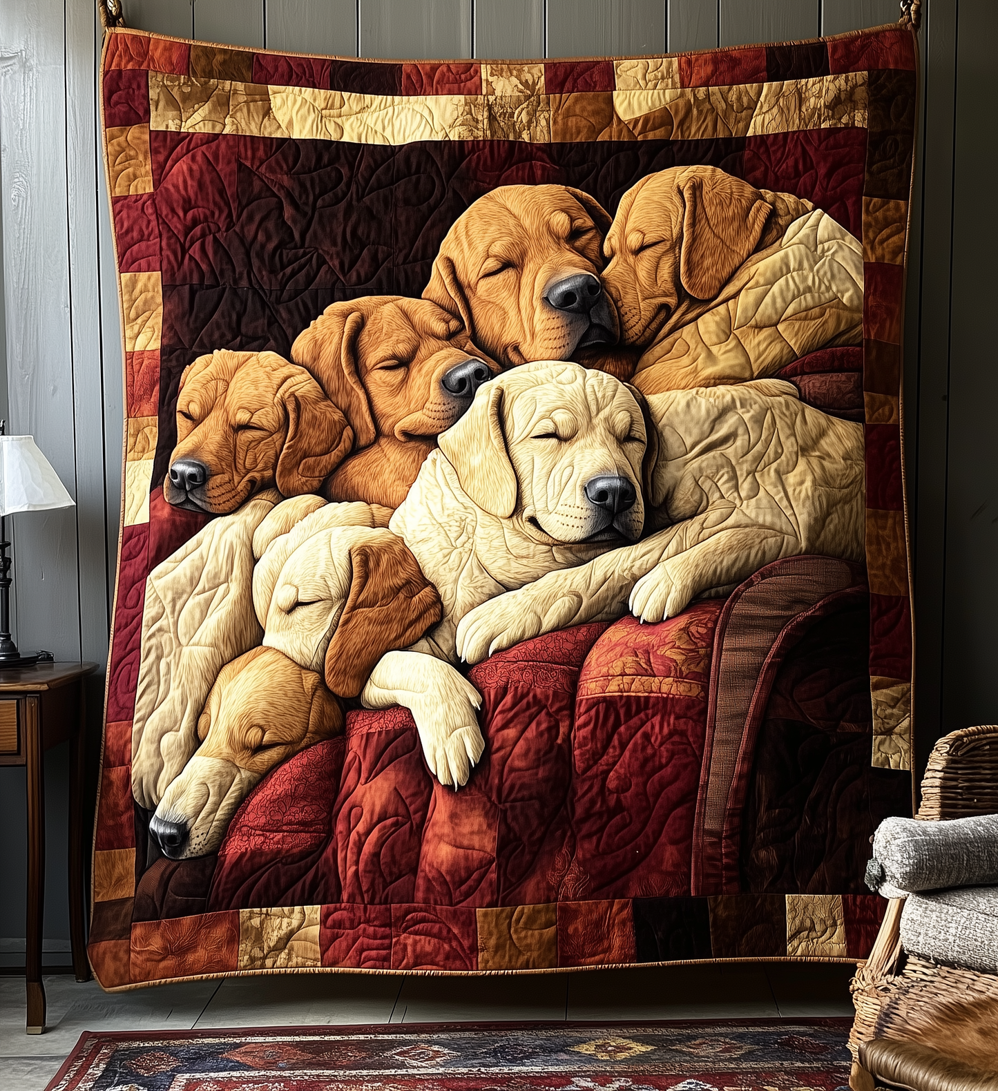 Sleeping Labrador Retriever Quilted Blanket GFTONL2159