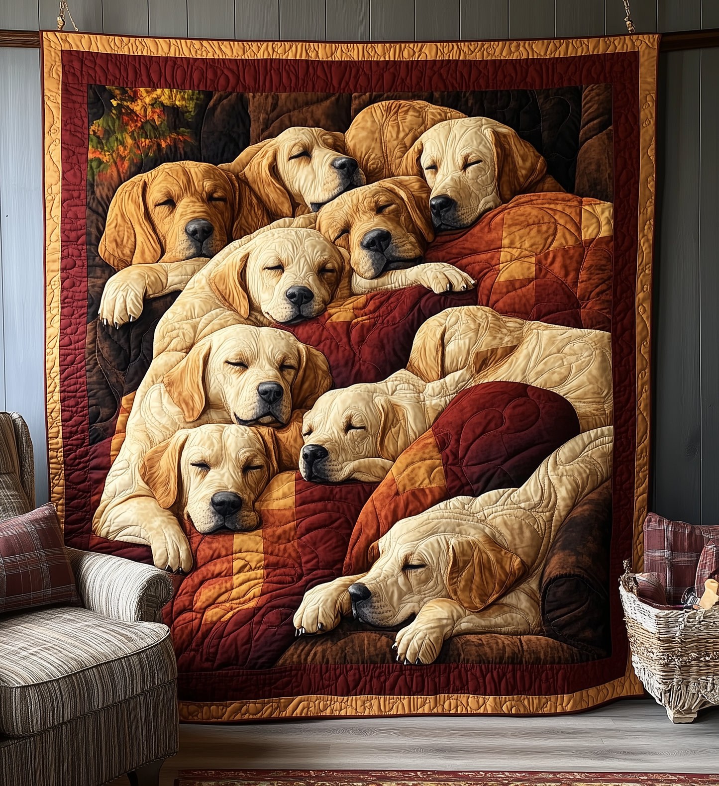 Sleeping Labrador Retriever Quilted Blanket GFTONL2160