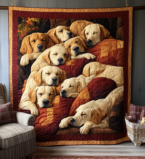 Sleeping Labrador Retriever Quilted Blanket GFTONL2160