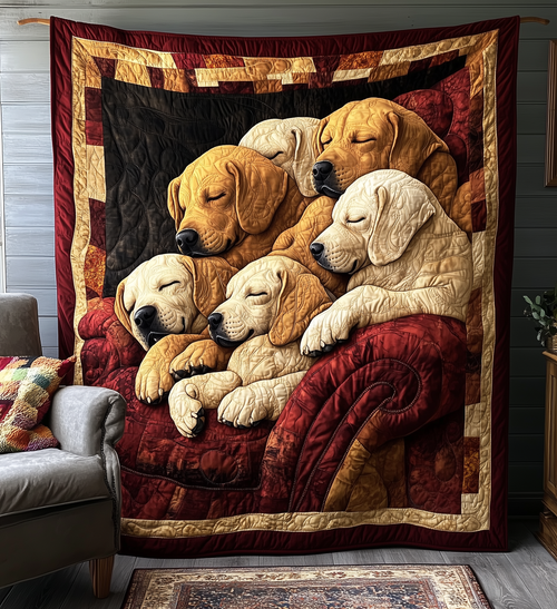 Sleeping Labrador Retriever Quilted Blanket GFTONL2161
