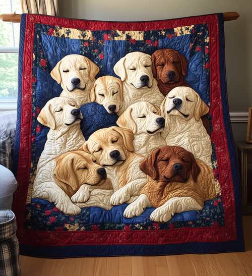 Sleeping Labrador Retriever Quilted Blanket GFTONL2167