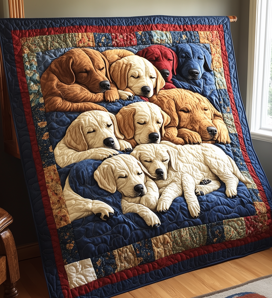 Sleeping Labrador Retriever Quilted Blanket GFTONL2170