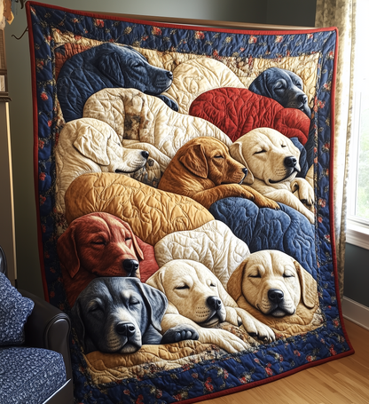 Sleeping Labrador Retriever Quilted Blanket GFTONL2171