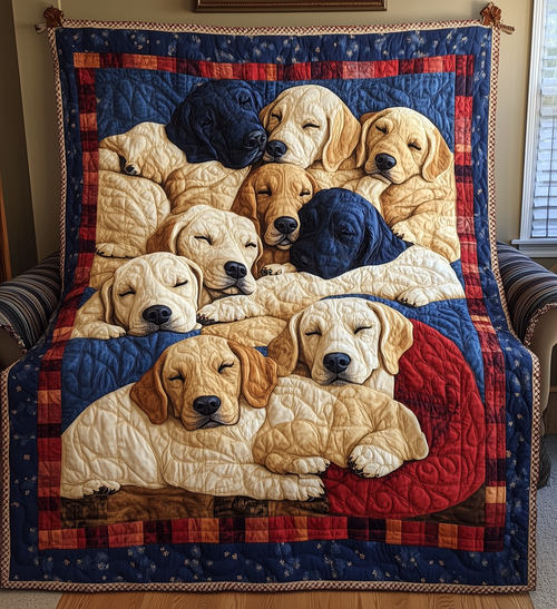 Sleeping Labrador Retriever Quilted Blanket GFTONL2172