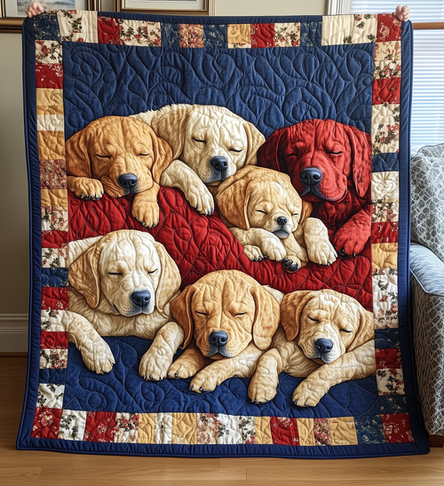 Sleeping Labrador Retriever Quilted Blanket GFTONL2173
