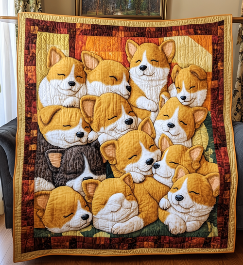 Sleeping Corgi Quilted Blanket GFTONL2185