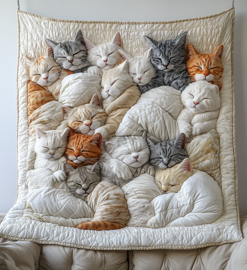 Sleeping Cat Quilted Blanket GFTONL2186