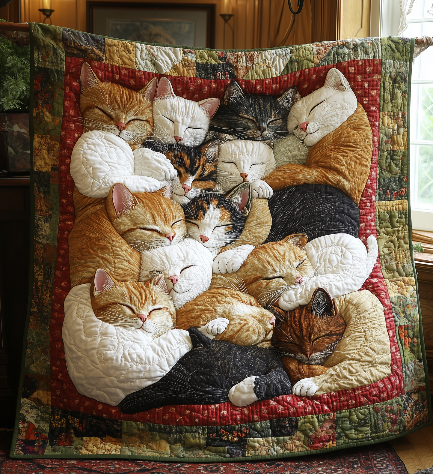Sleeping Cat Quilted Blanket GFTONL2188