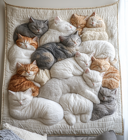Sleeping Cat Quilted Blanket GFTONL2189
