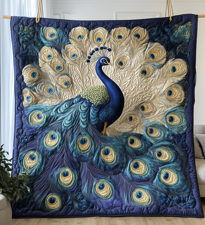 Blue Peacock Quilted Blanket GFTONL2207
