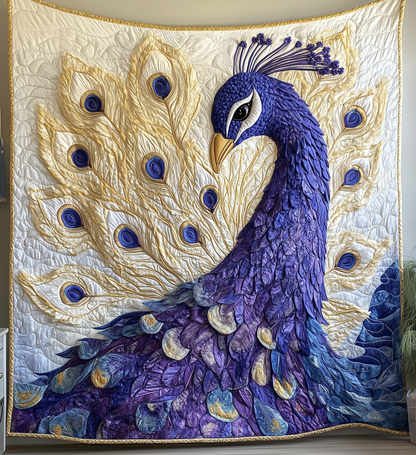 Purple Peacock Quilted Blanket GFTONL2211