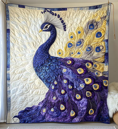 Purple Peacock Quilted Blanket GFTONL2213