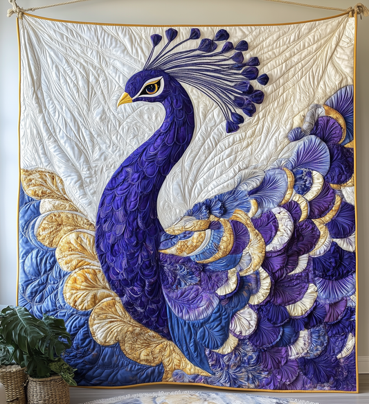Purple Peacock Quilted Blanket GFTONL2215