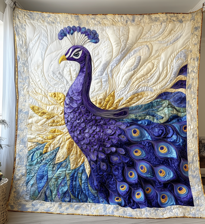 Purple Peacock Quilted Blanket GFTONL2216