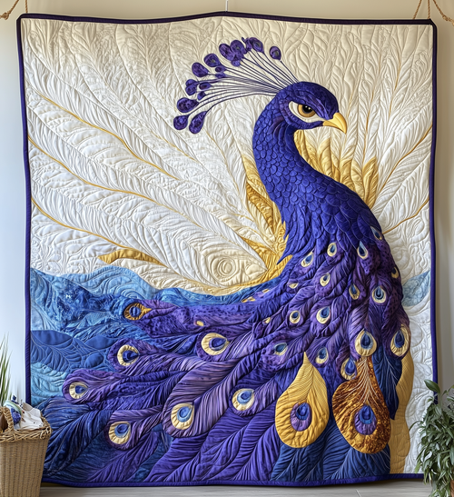 Purple Peacock Quilted Blanket GFTONL2217