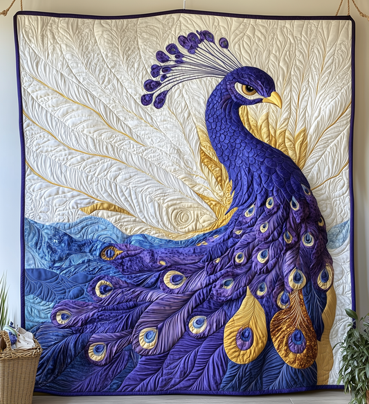 Purple Peacock Quilted Blanket GFTONL2217