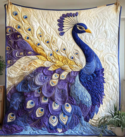 Purple Peacock Quilted Blanket GFTONL2219