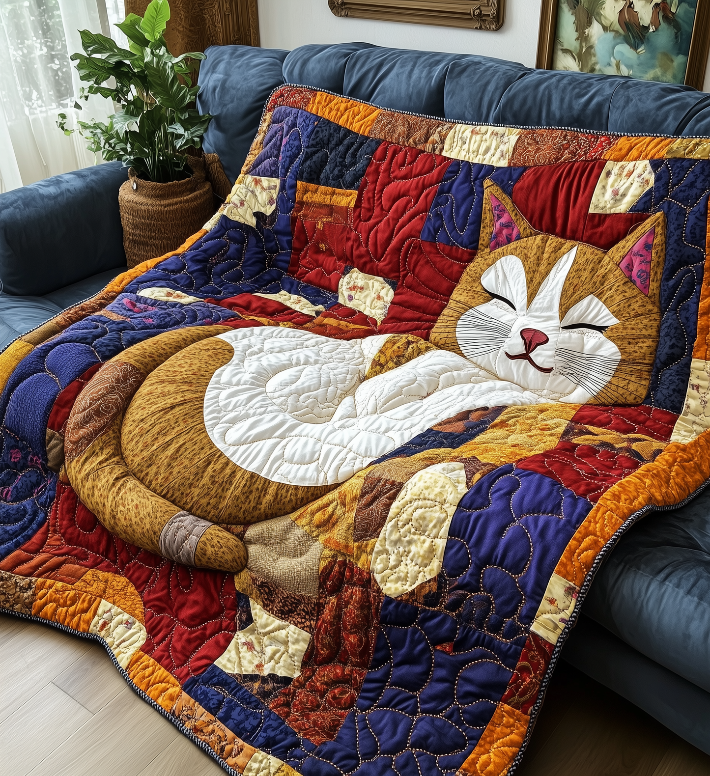 Relaxing Cat Quilted Blanket GFTONL2222