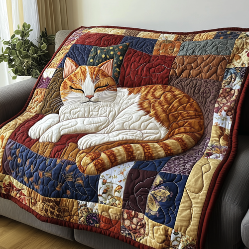 Relaxing Cat Quilted Blanket GFTONL2225