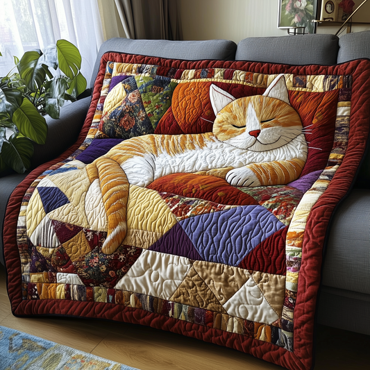 Relaxing Cat Quilted Blanket GFTONL2227