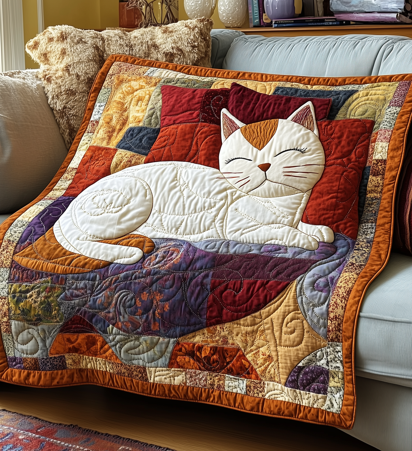 Relaxing Cat Quilted Blanket GFTONL2228