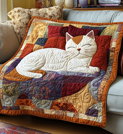 Relaxing Cat Quilted Blanket GFTONL2228