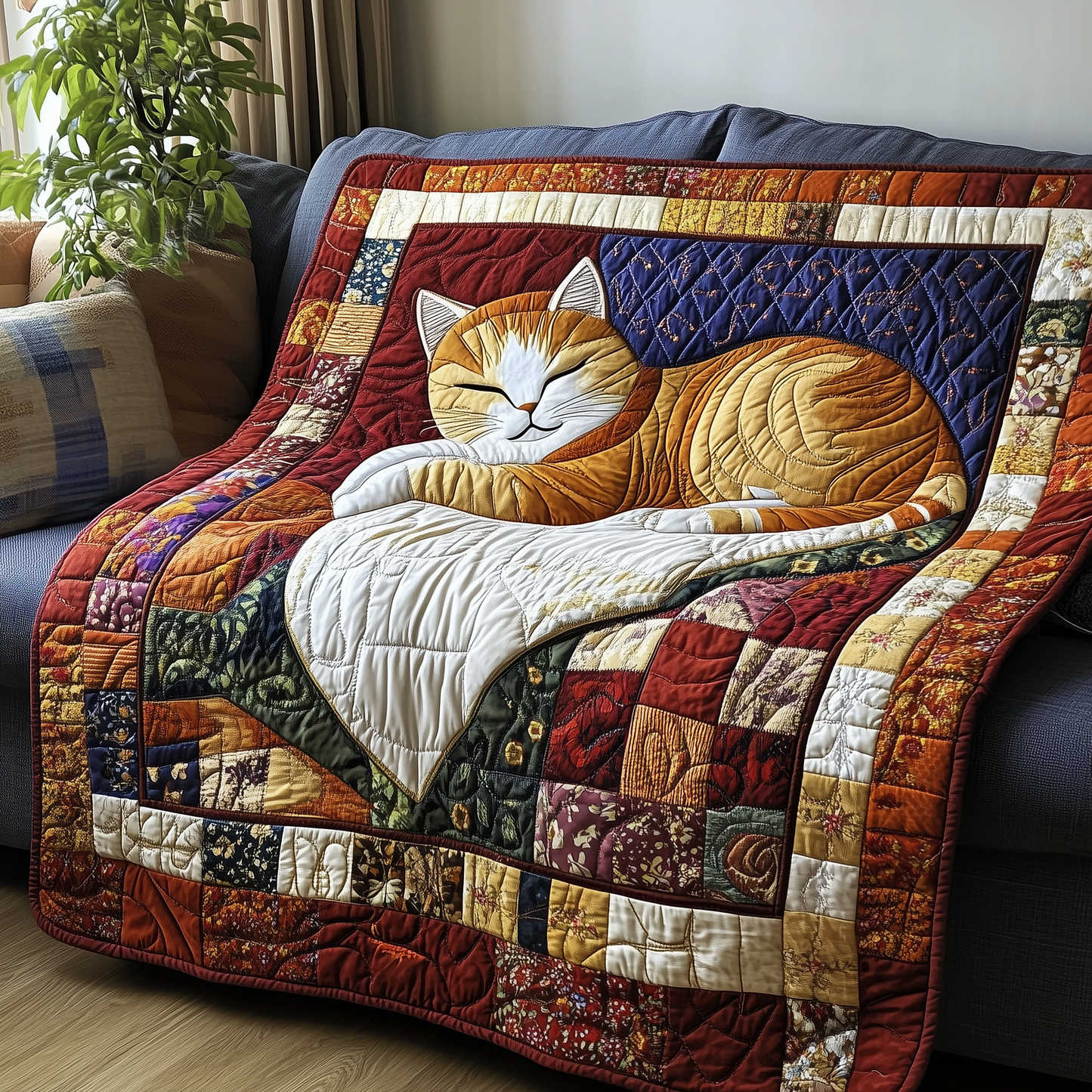 Relaxing Cat Quilted Blanket GFTONL2229