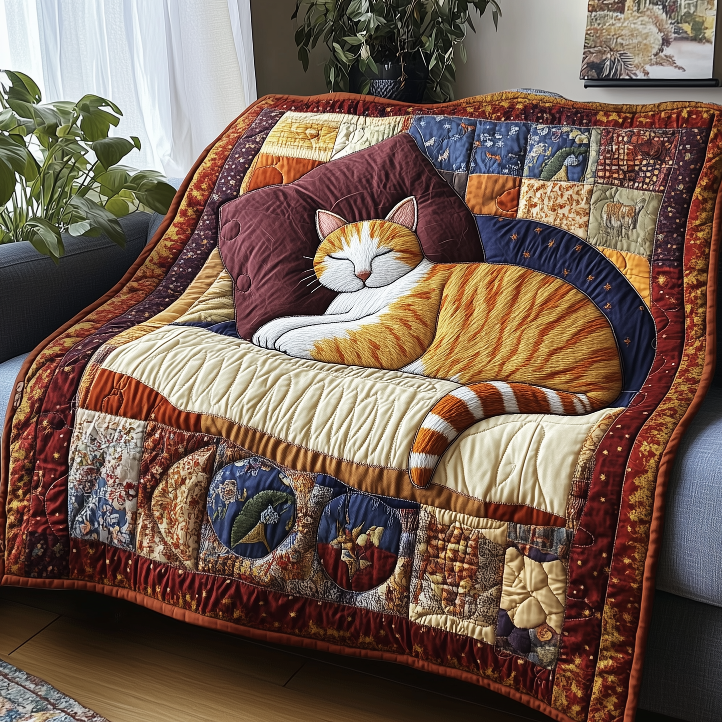 Relaxing Cat Quilted Blanket GFTONL2230