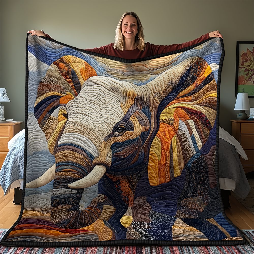 Commanding Elephant Quilted Blanket GFTONL2239