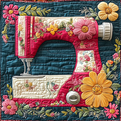 Vintage Sewing Machine Quilted Blanket GFTONL2261