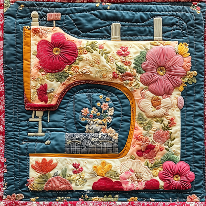 Vintage Sewing Machine Quilted Blanket GFTONL2264