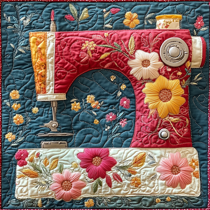 Vintage Sewing Machine Quilted Blanket GFTONL2267