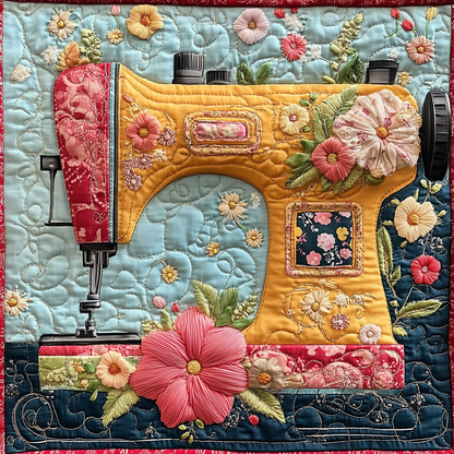 Vintage Sewing Machine Quilted Blanket GFTONL2268