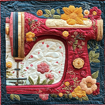 Vintage Sewing Machine Quilted Blanket GFTONL2270