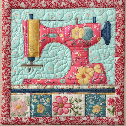 Vintage Sewing Machine Quilted Blanket GFTONL2279