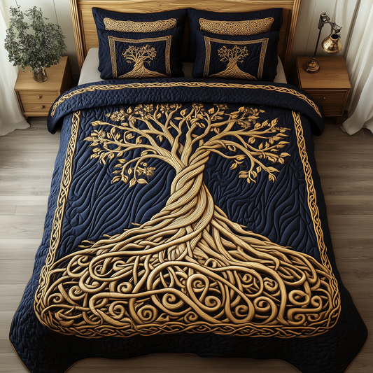 Eternal Tree Of Life 3-Piece Quilted Bedding Set GFTONL2288