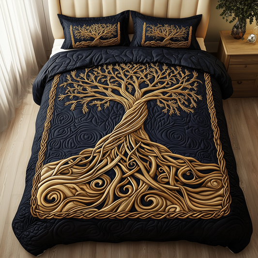 Eternal Tree Of Life 3-Piece Quilted Bedding Set GFTONL2289