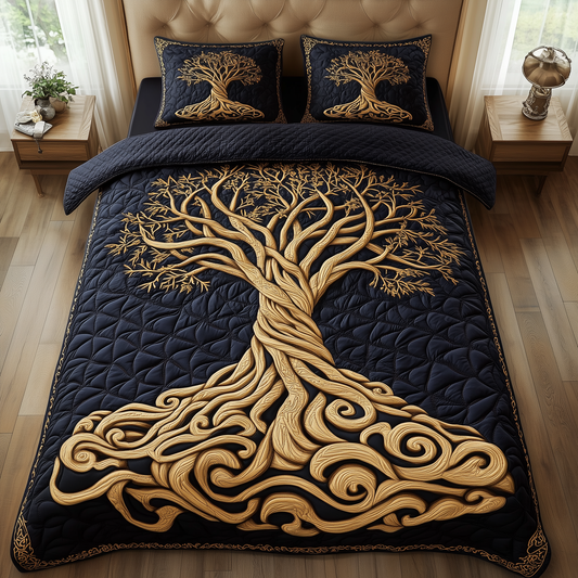 Eternal Tree Of Life 3-Piece Quilted Bedding Set GFTONL2291